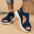 thumbnail image 2 of TrendOFT Sandales à Semelle Anatomique pour Femmes à Talon Compensé pour Tenue Habillée Confortable Été Plateforme Décontractée Robe Sandale Plateforme Femme Bleu 38, 2 of 5