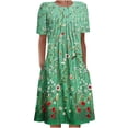 thumbnail image 1 of QIPOPIQ Robes pour Femmes Robe Évasée à Étages Manches Courtes Robes Décontractées Col Rond Robe Midi d'Été Robes Pliantes à Imprimé Offres 2023, 1 of 5