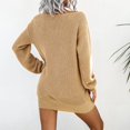 thumbnail image 2 of Robe Chandail PMUYBHF d'Automne à Hiver pour Femmes Robe Chandail pour Femmes Épaules Dénudées Tricot Longs Chandails Robes Chandail pour Femmes 2024 Robe Tendance pour Femmes, 2 of 5