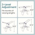 thumbnail image 4 of LEDREM 2-Tier Clothes Drying Rack, Foldable with 4 Adjustable Wings, 33 Rails, 27 Sock Clips, Free-Standing for Indoor/Outdoor Use, Silver & Blue, 4 of 10