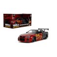thumbnail image 1 of Jada 2002 Nissan Skyline GT-R (R34) RD (Drive Droite) Rouge Métallique et Noir Godzilla Vs. Destoroyah (1995) Film Hollywood Rides Série 1/24 Voiture Modèle Moulée sous Pression, 1 of 8