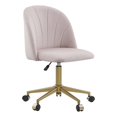 thumbnail image 1 of Linon Alyssa Chaise de Bureau Sans Accoudoirs Rembourrée et Réglable, Pattes Dorées, Rose Blush, 1 of 15