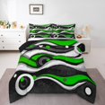 thumbnail image 1 of Erosebridal Circle Stripes Comforter Sets Queen Size,Black Green Bedding Queen Comforter Set,Microfiber Reversible Bedding Sets Queen with Comforter,Geometric Room Decorative,3 Pieces, 1 of 8