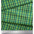 thumbnail image 2 of Soimoi Green Cotton Voile Fabric Check Check Print Fabric by the Yard 42 Inch Wide, 2 of 4