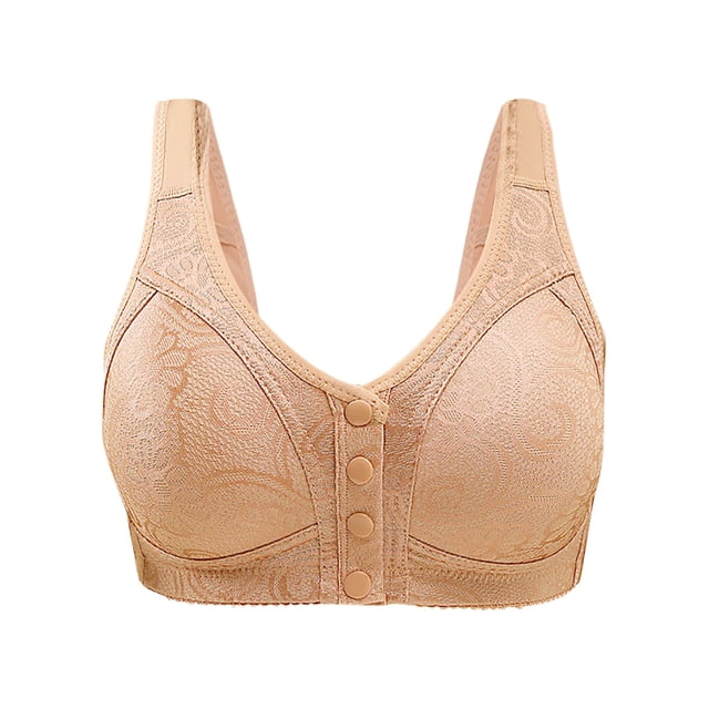 cfhntfmh Front Closure Bras for Women Comfort Full Coverage Everyday Bras Wireless Convenient Front Buttons Bras