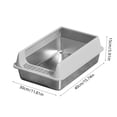 thumbnail image 3 of Grey Grey Stainless Steel Cat Litter Box Semi Enclosed Top Entry Design High Sided To Prevent Scatter For Large Cats Or Obese Pets Easy To Clean, 3 of 6