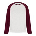 thumbnail image 4 of cfhntfmh Chandail à Col Rond pour Hommes Mode à Blocs de Couleur Manches Longues Chandail à Enfiler Hauts Chaud en Molleton Chandails de Base Automne Hiver Manteau, 4 of 5