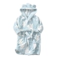 thumbnail image 1 of JIRNDfCA Toddler Boy Hooded Robe Cute Cartton Soft Bathrobe Girls Warm Flannel Night- Kids Robe Children Pajamas Green 2-3 Years, 1 of 3