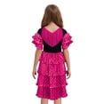 thumbnail image 3 of RUNQHUI Robe de Festival pour Filles Robe Flamenco Espagnole à Franges Jupe Maxi Lyrique à Volants Rose Vif 8, 3 of 6