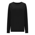 thumbnail image 2 of Tumotour Chandails à Col Rond pour Femmes, Coupe Ample, Uni, Manches Longues, Chandail Doux à Col Rond, Chandails à Capuchon, Mode, Chemisier Léger, Hauts, Vêtements, Confortable, Tenues d'Automne et d'Hiver, Hauts, 2 of 8