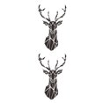 thumbnail image 2 of Decodeary Self Adhesive 3D Deer Head Mirror Wall Sticker For Easy Application black XXL 2Set, 2 of 6