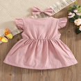thumbnail image 3 of Robe d'Été pour Tout-Petites Filles en Coton et Lin à Volants, Dos Nu, Sans Manches, Décontractée pour la Plage et les Fêtes, 3 of 6