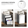 thumbnail image 4 of Vinsetto 3 Drawer File Cabinet Steel Lockable Filing Cabinet with Wheels, 4 of 9