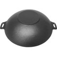 thumbnail image 4 of Pre-Seasoned Cast Iron Wok with Glass Lid (12"), 4 of 9
