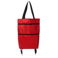 thumbnail image 1 of Sac de Magasinage Réutilisable avec Roues Pliantes et Compartiment Extensible à Fermeture Éclair pour Magasinage Ou Voyage 24 Po H, 1 of 4