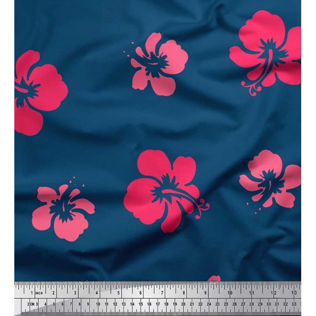 Soimoi Rayon Fabric Artistic Flower Decor Fabric Printed Yard 56 Inch Wide