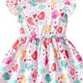 thumbnail image 4 of LUOGENLI Robe Fillette Tout-Petits Volants Sans Manches Imprimés Floraux Côtelée Robe Mode Vêtements Robe pour Filles Longueur Genou avec Poches Blanc 2-3 Ans, 4 of 4