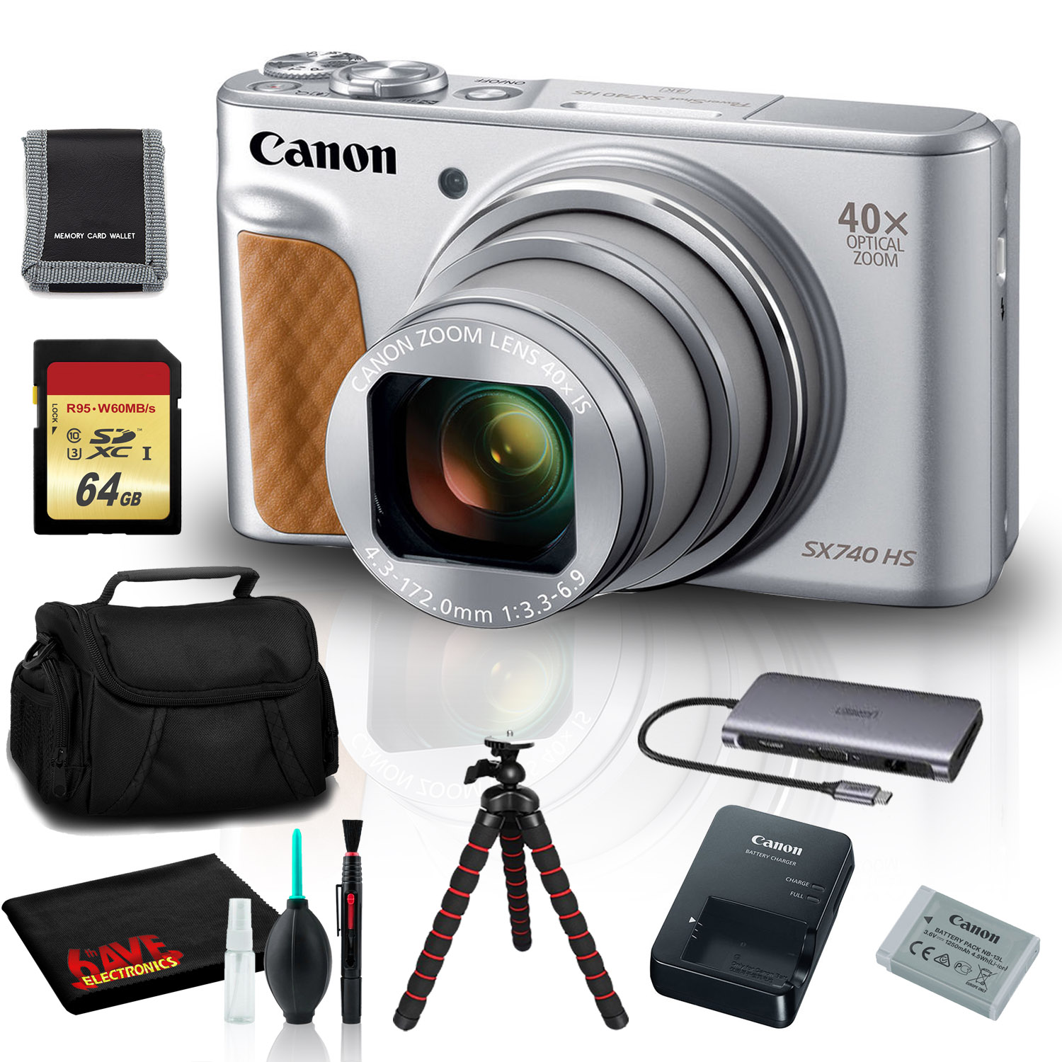 Canon PowerShot SX740 HS Digital Camera (Silver) - 20.3MP, 40x