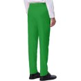 thumbnail image 3 of INSPIRE CHIC Men's Formal Flat Front Straight Fit Solid Prom Dress Pants 32 Dark Green, 3 of 6