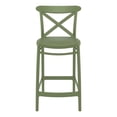 thumbnail image 3 of Compamia Cross Tabouret de Comptoir Contemporain en Résine pour Intérieur et Extérieur Vert Olive, 3 of 5