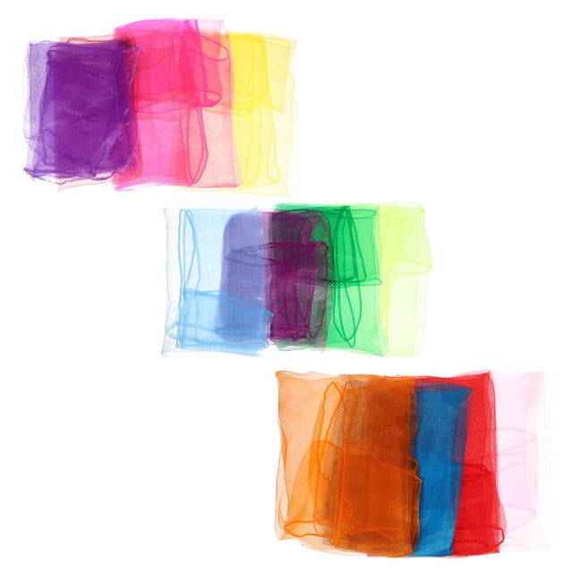 12 Pcs Écharpes de Danse Écharpes Carrées Multicolores Enfants Enfants Écharpes de Jonglage