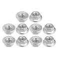 thumbnail image 1 of Unique Bargains Écrous de Blocage Hexagonaux à Bride Dentelée M4, Acier Inoxydable 304, 10 Pièces, 1 of 3