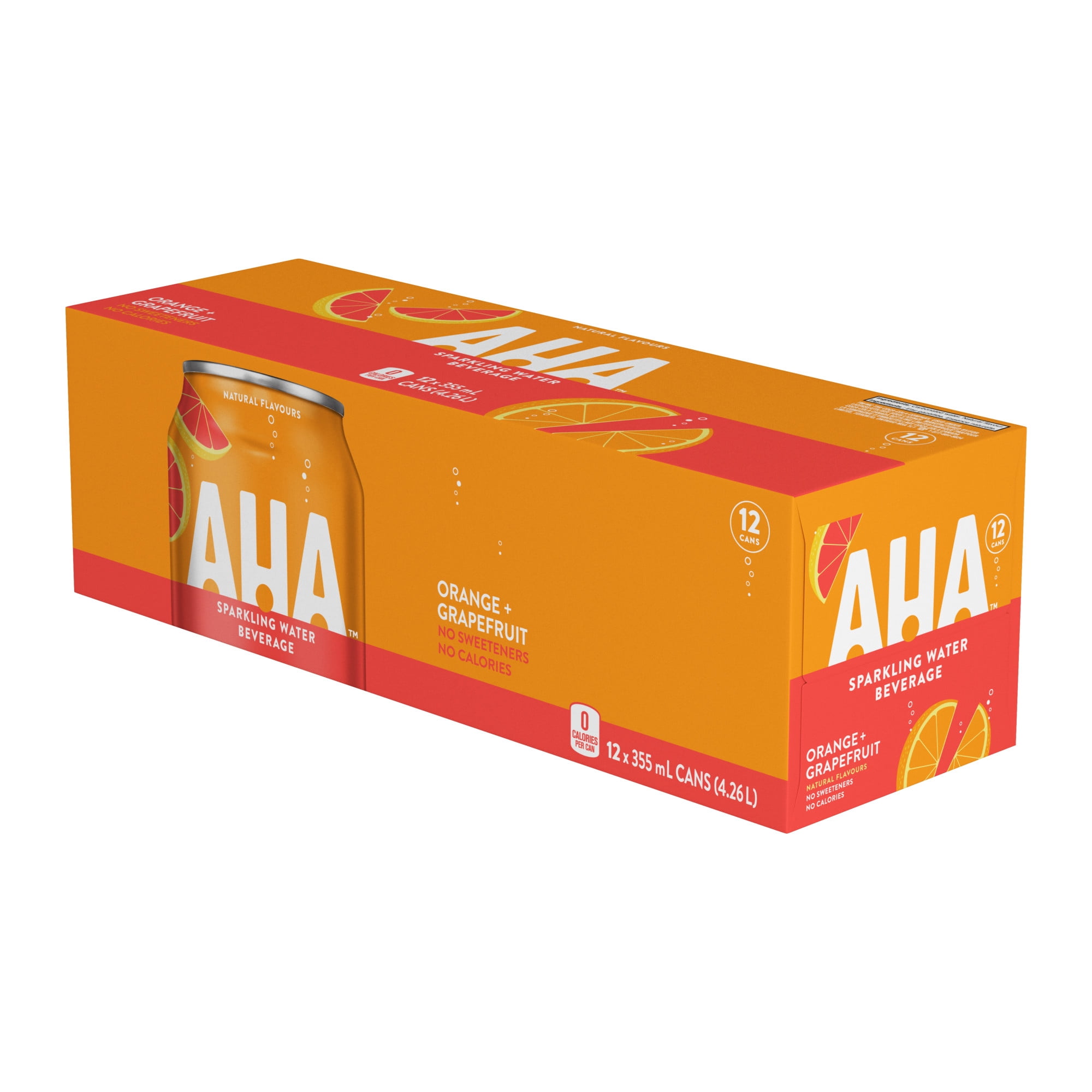 Aha Orange + Pamplemousse Fridge Pack Cannettes, 355 mL, 12 Pack