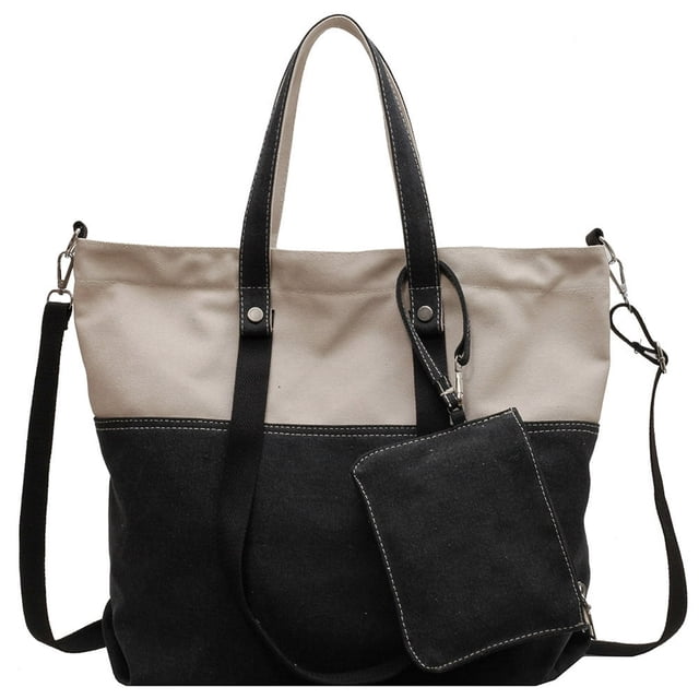 Sac Fourre-Tout Décontracté pour Femmes avec Fermeture Éclair, Sac à Bandoulière Rétro (Kaki)