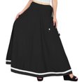 thumbnail image 1 of Bimba Women Long Boho Maxi Skirt Cotton Flared Skirts With Drawstring Waist, 1 of 2