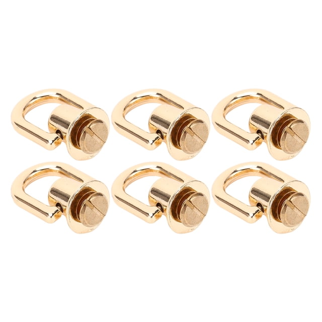 D Ring Rivet, 20 Sets 360 Degree Rotatable Ball Studs D Ring Rivets with Screws Zinc Alloy Iron DIY Leather Craft Accessories for Handbags Pet Collars Wallets Hats