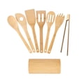 thumbnail image 2 of MTBLYS Bamboo Cooking Utensil Set 1-Piece Spatula Spoon Set Nonstick Pot Safe Long Handle Kitchen Tools Home Cooking, 2 of 9