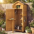 thumbnail image 2 of Costway Remise de Jardin Extérieure Verrouillable Armoire de Rangement Organisateur d'Outils avec Étagères, 2 of 10