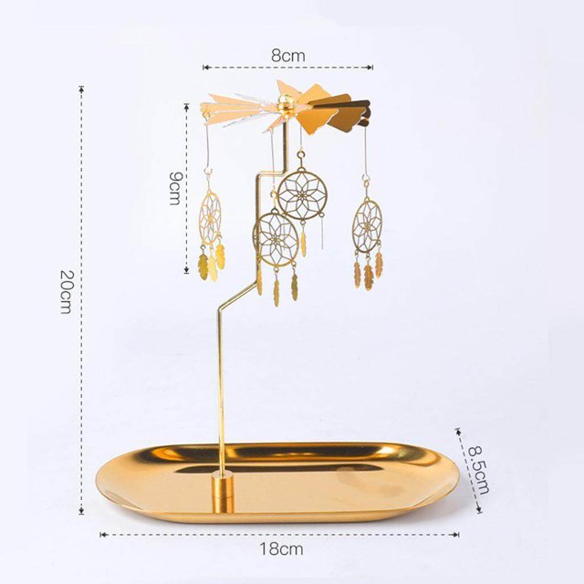 fastboy Gold Candle Holder Rotating Tea Light Holder Candleholder Decor D