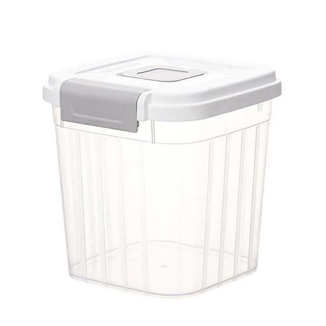 Lipstore Conteneur de Nourriture Sèche Conteneur de Stockage de Riz, Multifonction, Bac de Stockage de Riz Hermétique Distributeur de Riz pour Cuisine Sucre Noix Farine Transparent 5kg