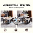 thumbnail image 2 of KFFKFF Elevating Coffee Table, 35.3 in Circular Design with Additional Storage Compartments, Lift-Up Top Table for the Living Area, White, 2 of 9