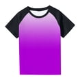 thumbnail image 2 of Plebaso T-Shirts de Mode pour Enfants Unisexe T-Shirts à Dégradé Col Rond Garçons Filles T-Shirts d'Été Hauts, 2 of 7