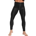 thumbnail image 1 of YUUMIN Men's Shiny Compression Pants Oil Glossy Stretchy Workout Sports Base Layer Trousers Black XXL, 1 of 6