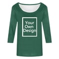 thumbnail image 4 of Hiiyo T-Shirt à Manches 3/4 pour Femme à Col Rond, T-Shirt Décontracté Uni, Tailles P, 4 of 6