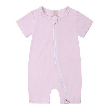 Yuyuzo Unisex Rompers Infant Baby Boy Girl Clothes Jumpsuit Short Sleeve Onesie Zipped Bodysuit Solid Color