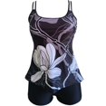 thumbnail image 4 of Women‘s Strappy Tankini Set Vintage Tropical Prints Tankini Top with Bikini Bottom Two Piece Bathing Suits, 4 of 5
