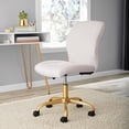thumbnail image 1 of Mainstays – Fauteuil de bureau en velours duveteux, blanc, 1 of 9