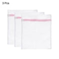 thumbnail image 3 of Unique Bargains 3Pack 23.6'x23.6' Mesh Laundry Bags with Zipper Mesh Wash Bags for Laundry Pink, 3 of 5
