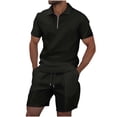 thumbnail image 2 of NTACZA Shirt And Shorts Set Mens Short Sleeve Tracksuits Quarter Zip Athletic Men's Sweatsuits S, 2 of 5