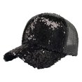thumbnail image 1 of letairis Breathable WomenAdjustable Ponytail Baseball Cap Sun Protection Fashionable UV Protection Sun Caps black, 1 of 6