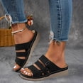 thumbnail image 3 of Platform Wedge Slides Sandals for Women 2025 Beach Casual Adjustable Walking Slip on Summer Shoes, 3 of 5