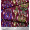 thumbnail image 3 of Soimoi Polyester Crepe Fabric Stripe & Paisley Ethnic Fabric Prints by Yard 52 Inch Wide, 3 of 3