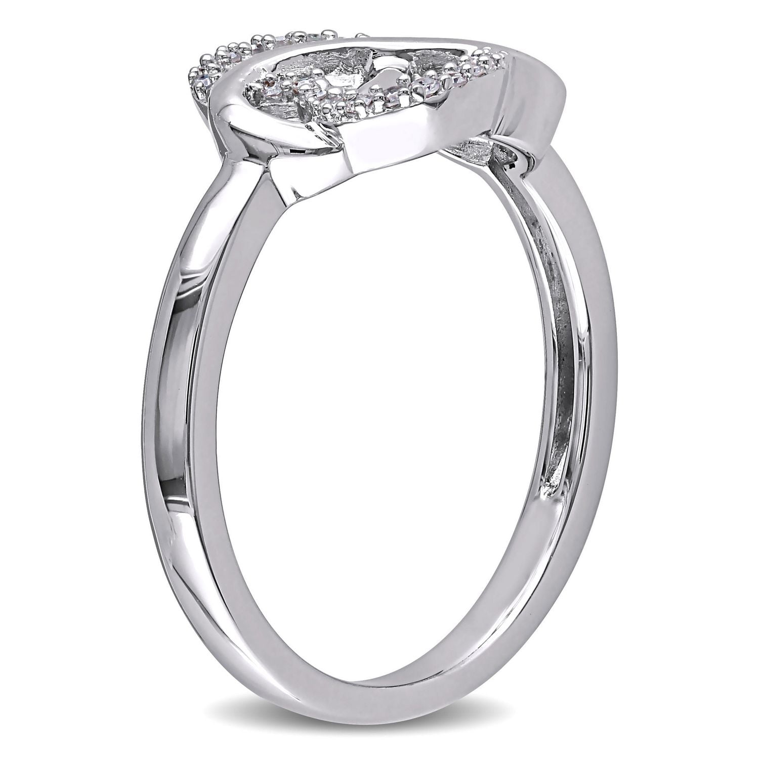 Bague de forme coeur et infini Miabella avec diamants 1/10 CT poids total en argent sterling