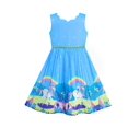 thumbnail image 1 of Robe Fille Unicorn Rainbow Bleu Dessin Animé Princesse 10 Ans, 1 of 7