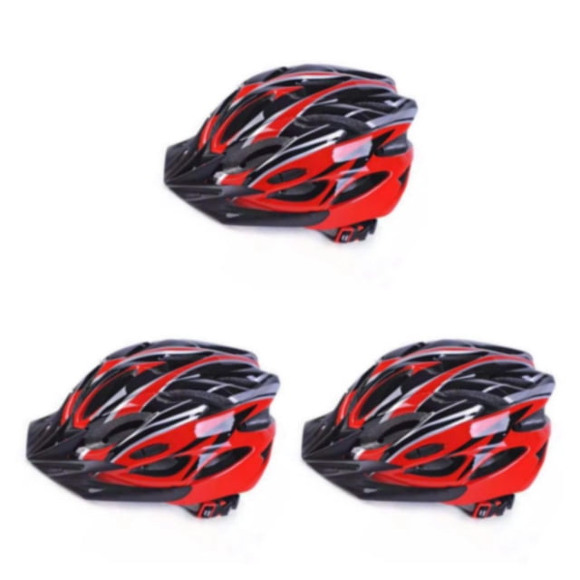 Youkk Adjustable Cycle For Men - Impact Resistance Soft Texture Comfortable Lining Lightweight Light Weight Mesh Black Red 3Set
