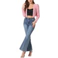 thumbnail image 2 of INSPIRE CHIC Veste Courte Ouverte à Paillettes Brillantes à Manches Longues pour Femme TP Rose, 2 of 6